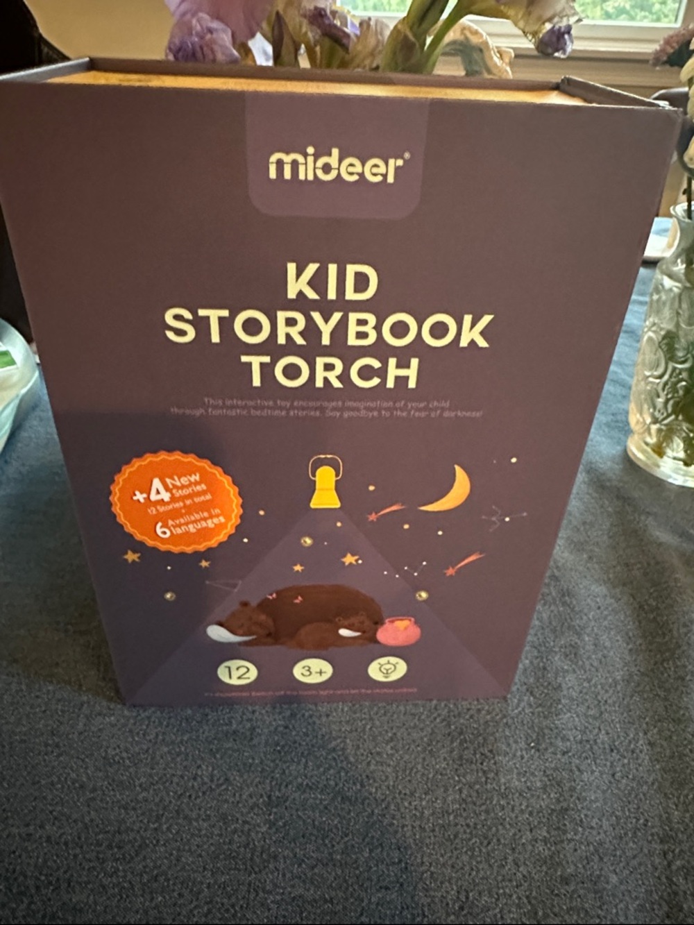 Mideer purple Kid’s Storybook Torch - Calming Nightlight for Kids- like new